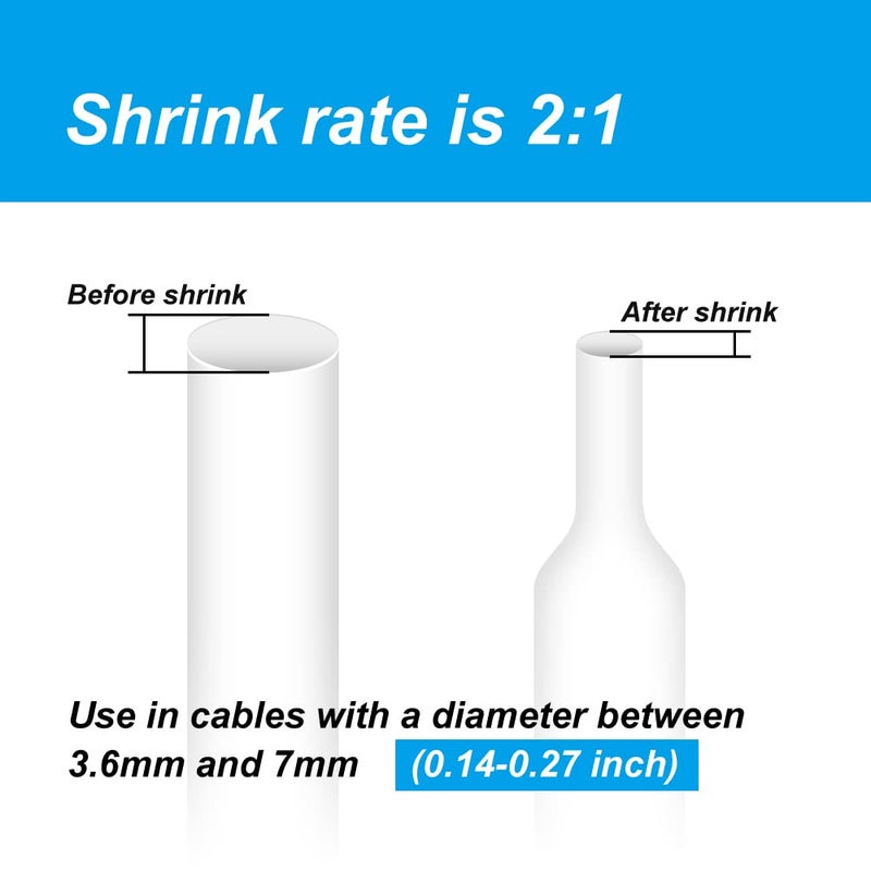 Hehua Compatible Heat Shrink Label Tape Replacement for Brother Tube Label HSe-231 HSe231 HS-231 HS231 Black on White Use in PT-E300 PT-E500 PT-P750WVP (0.46''x 4.92ft  11.7mm x 1.5m  3 Pack) - Image 2